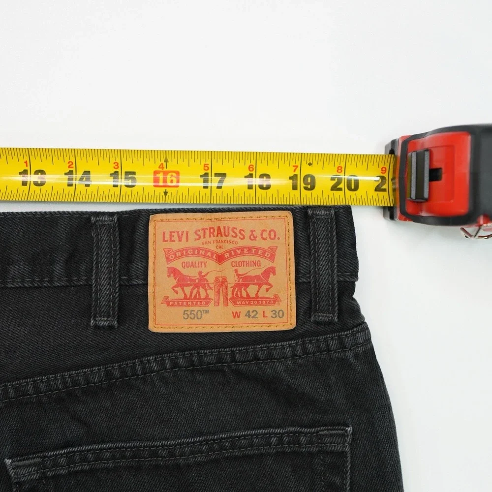Levis 550‎ Black Jeans Men's 42x30 (40X29) Denim Relaxed Fit Casual Pants Baggy
